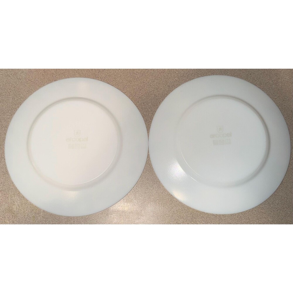 Vintage Arcopal France Cow Print Plates Set Mimosa Dairy Cartoon Cows 8” - Picture 4 of 6